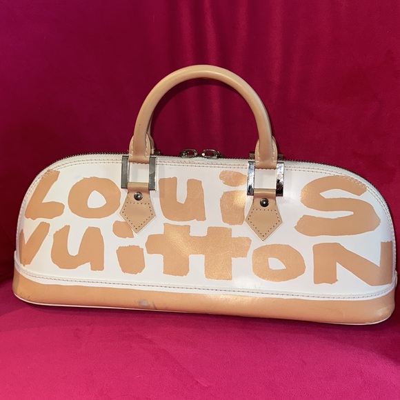 Louis Vuitton peach graffiti Alma satchel by Stephen sprouse east west dome bag - Picture 3 of 16